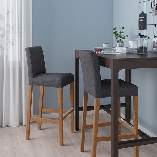 BERGMUND, bar stool with backrest