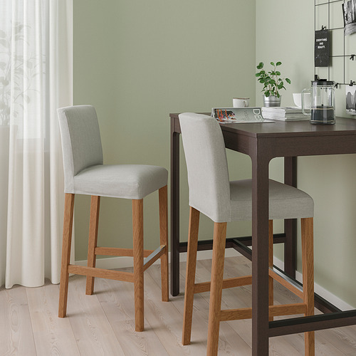 BERGMUND, bar stool with backrest