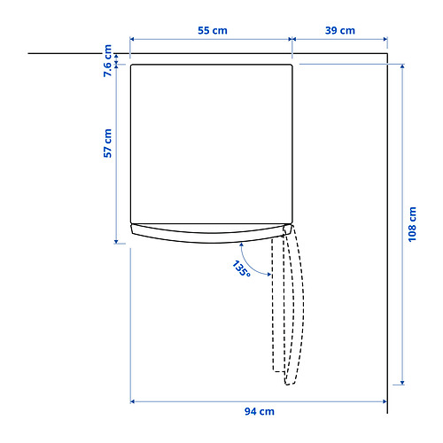 LAGAN fridge with freezer compartment