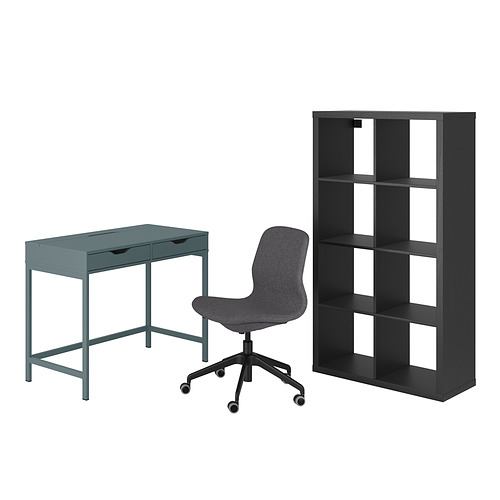 ALEX/LÅNGFJÄLL/KALLAX, desk and storage combination
