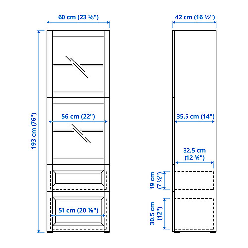 BESTÅ storage combination w glass doors