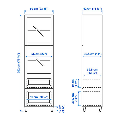 BESTÅ storage combination w glass doors