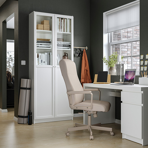 MALM/MILLBERGET/BILLY/OXBERG, desk and storage combination