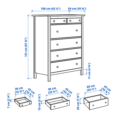 HEMNES chest of 6 drawers