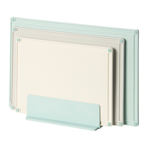 GUMMIHAJ, holder with 3 chopping boards