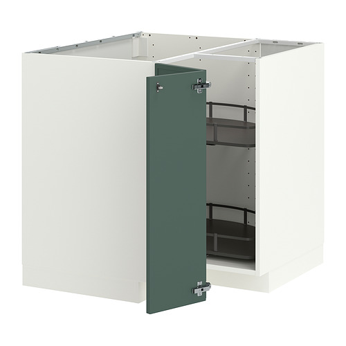 METOD, grunnskápur í horn m/snúanl. hillum