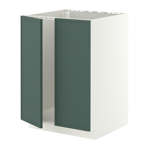 METOD base cabinet for sink + 2 doors