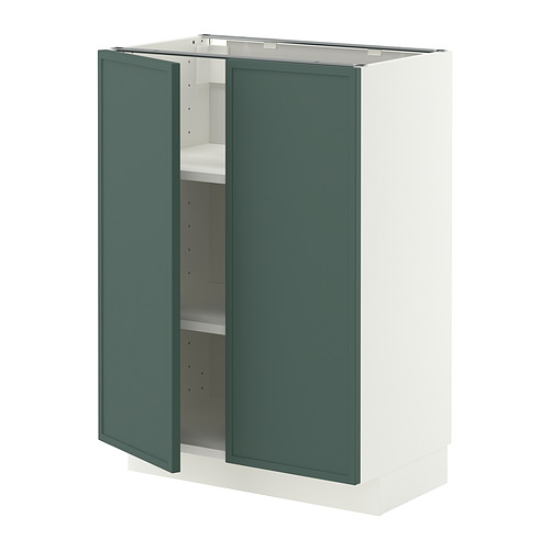 METOD, grunnskápur með hillum og 2 hurðum