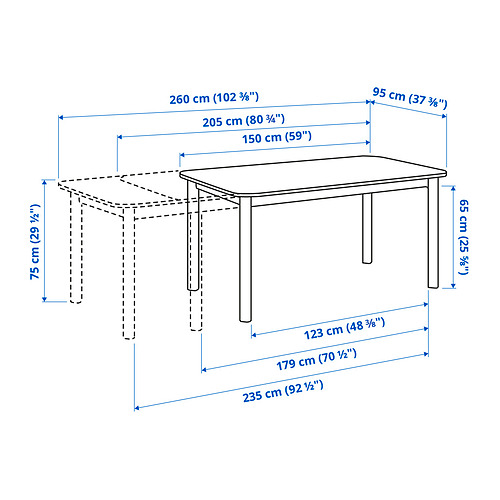 STRANDTORP extendable table