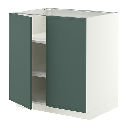 METOD, grunnskápur með hillum og 2 hurðum