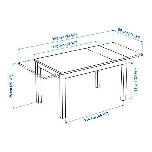 LANEBERG extendable table