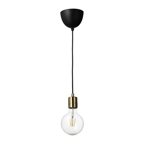 SKAFTET/LUNNOM pendant lamp with light bulb