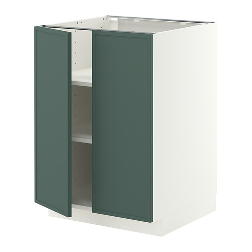 METOD, grunnskápur með hillum og 2 hurðum