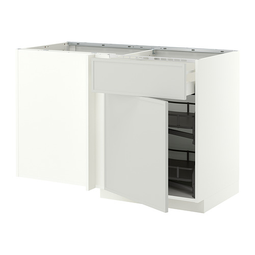 METOD/MAXIMERA, grunnskápur í horn/skúff/útdraganl.