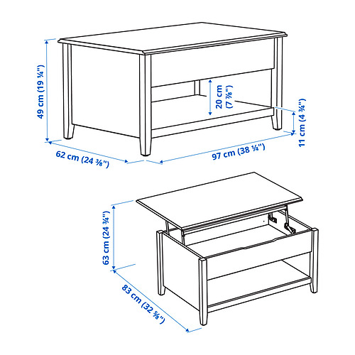 VITTERYD adjustable coffee table