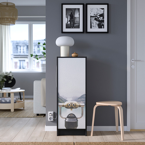BILLY/HÖGBO, bookcase combination w glass doors