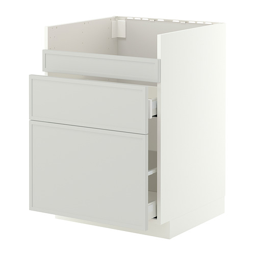 METOD/MAXIMERA, grunnskápur f/HAVSEN/3 framhl/2 skú