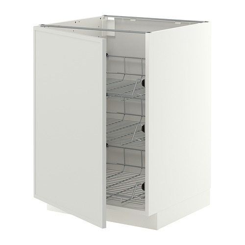 METOD base cabinet with wire baskets