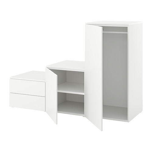 PLATSA wardrobe with 2 doors+2 drawers