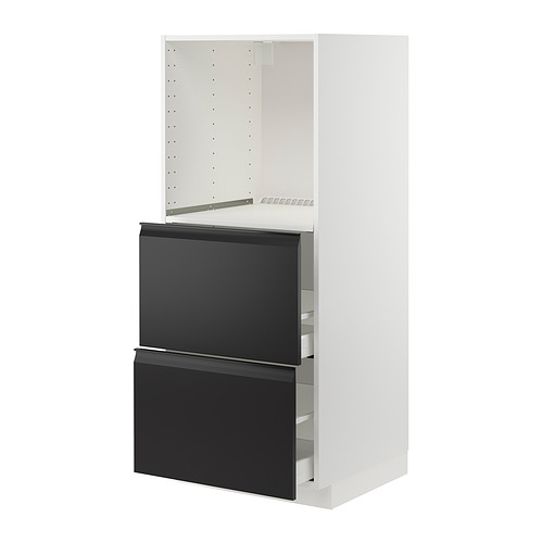 METOD/MAXIMERA high cabinet w 2 drawers for oven