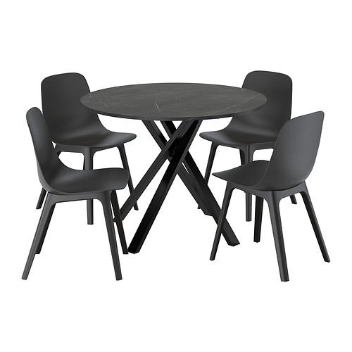 MARIEDAMM/ODGER, borð og fjórir stólar