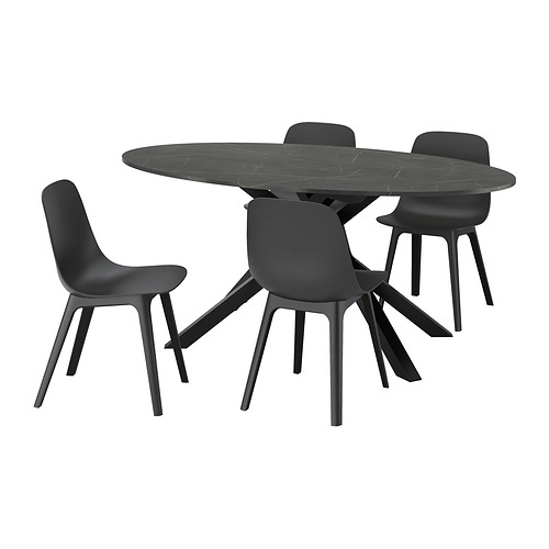 MARIEDAMM/ODGER, borð og fjórir stólar