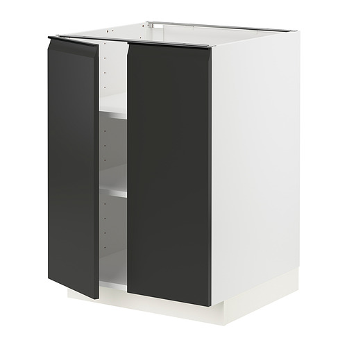 METOD base cabinet with shelves/2 doors