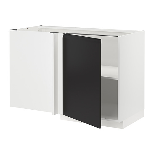 METOD, corner base cabinet with shelf