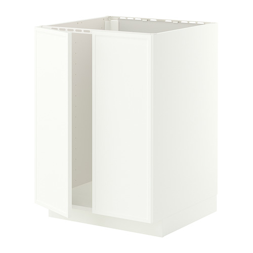 METOD base cabinet for sink + 2 doors
