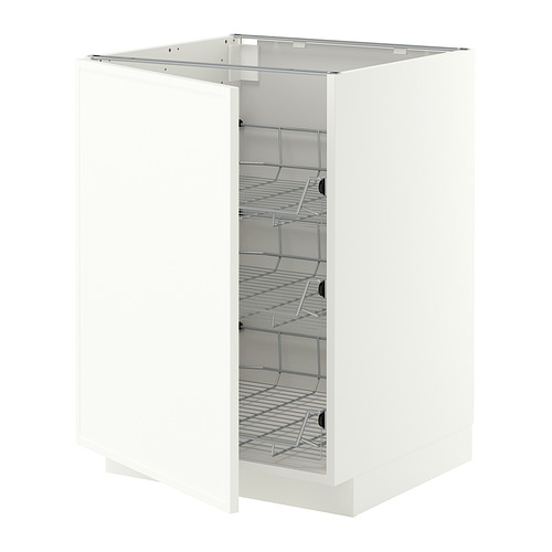 METOD base cabinet with wire baskets