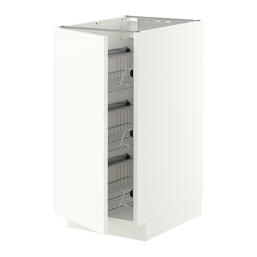 METOD base cabinet with wire baskets