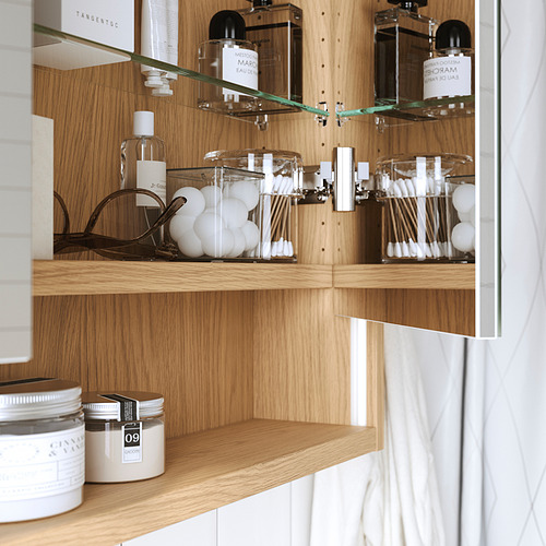 FAXÄLVEN, mirror cabinet w built-in lighting
