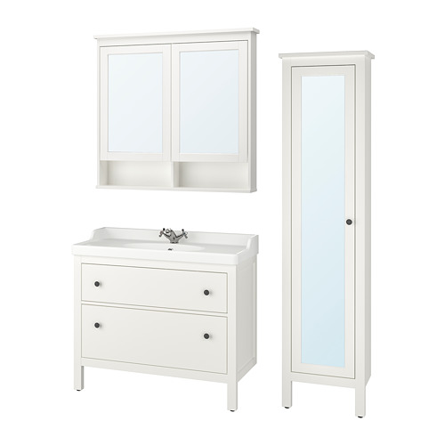 HEMNES/RÄTTVIKEN, bathroom furniture, set of 5