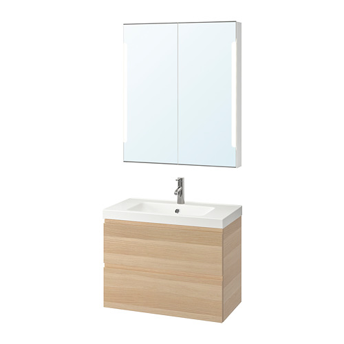 GODMORGON/ODENSVIK, bathroom furniture, set of 4
