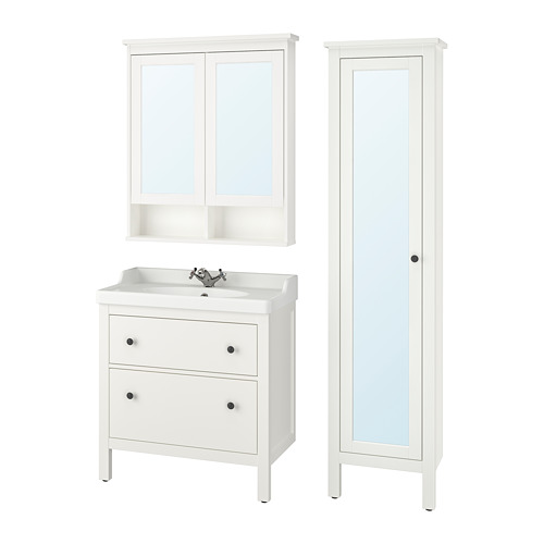 HEMNES/RÄTTVIKEN, bathroom furniture, set of 5