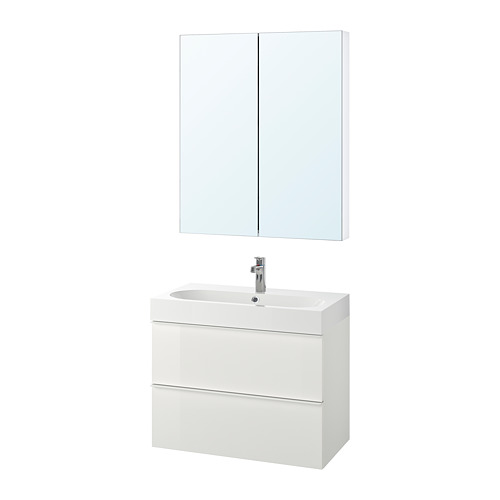 GODMORGON/BRÅVIKEN bathroom furniture, set of 4