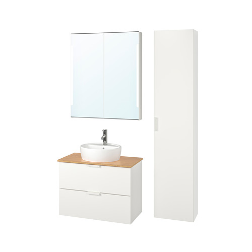 GODMORGON/TOLKEN/TÖRNVIKEN, bathroom furniture, set of 6