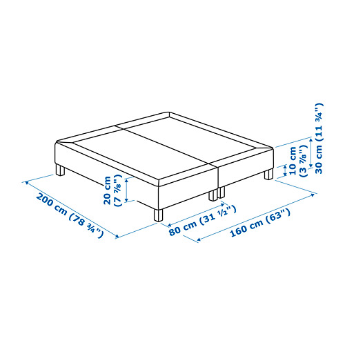 ESPEVÄR slatted mattress base with legs