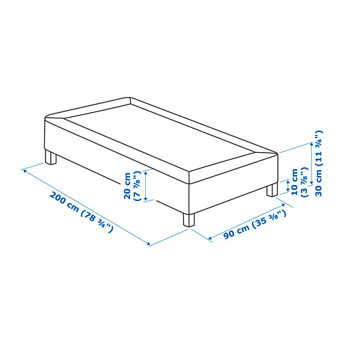 ESPEVÄR slatted mattress base with legs