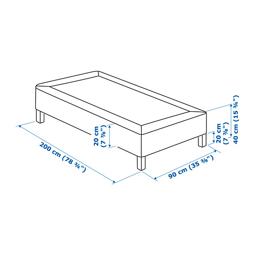 ESPEVÄR slatted mattress base with legs