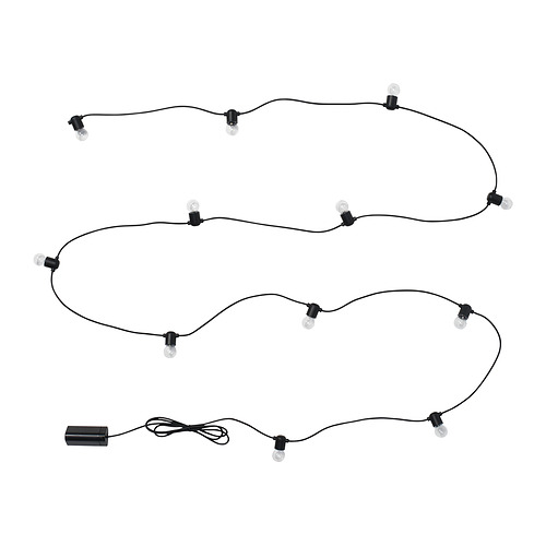UTSUND, LED lighting chain with 12 bulbs