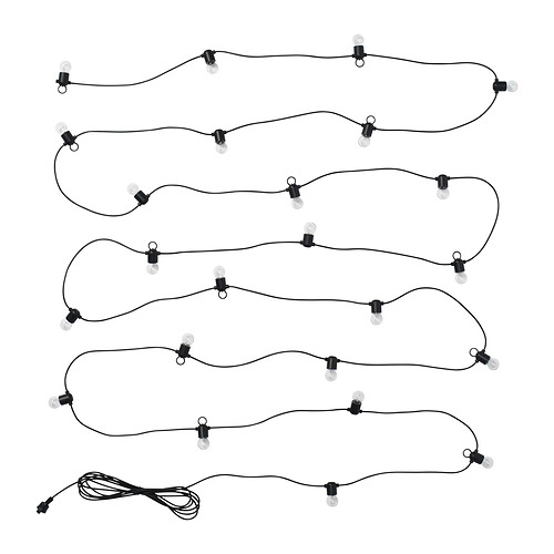 UTSUND, LED lighting chain with 24 bulbs