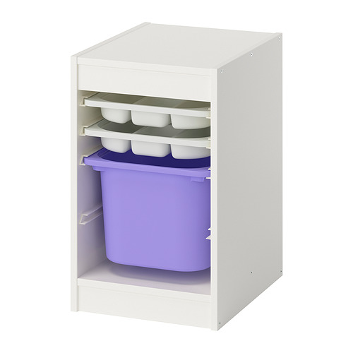 TROFAST storage combination with box/trays