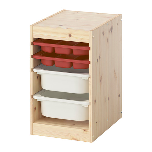 TROFAST, storage combination with box/trays