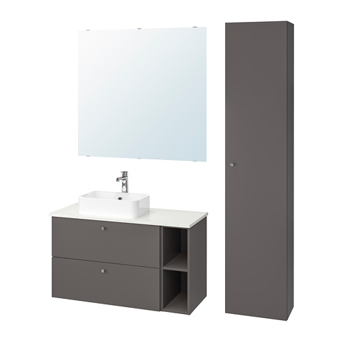 GODMORGON/TOLKEN/HÖRVIK bathroom furniture, set of 7