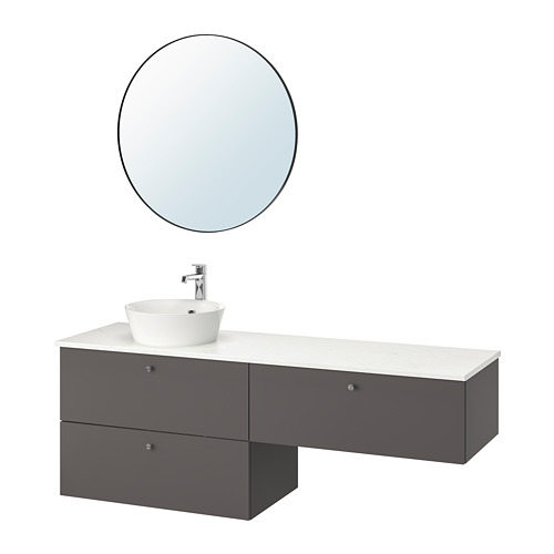GODMORGON/TOLKEN/KATTEVIK, bathroom furniture, set of 6