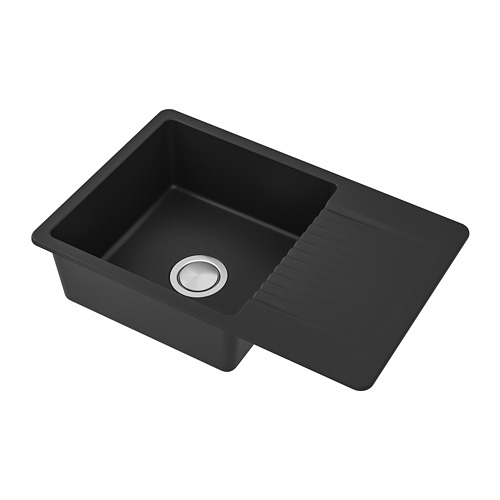KILSVIKEN, inset sink, 1 bowl with drainboard
