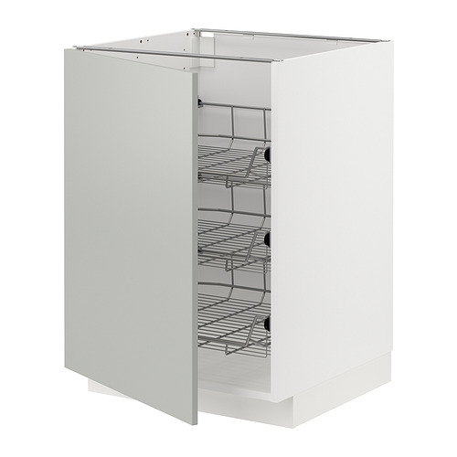 METOD base cabinet with wire baskets