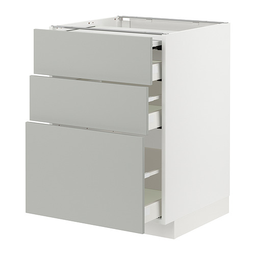 METOD/MAXIMERA bc w pull-out work surface/3drw