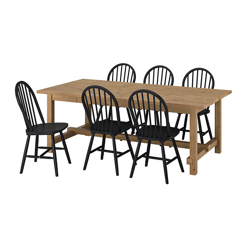 NORDVIKEN/SKOGSTA, table and 6 chairs
